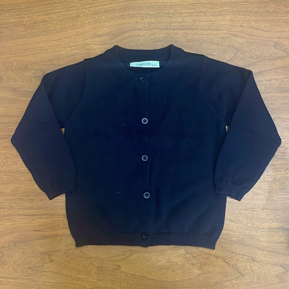CAMPURE NWOT 100% Cotton Black Button Down Basic Cardigan